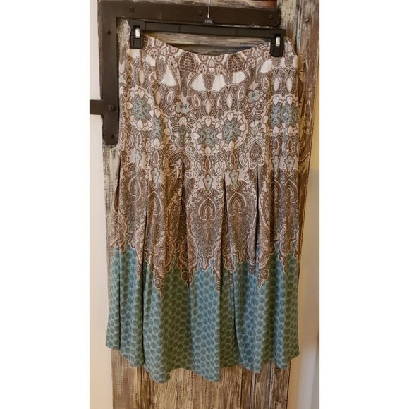 Reba Boho Woman's Size L Lined Midi Peasant Skirt - Picture 1 of 10